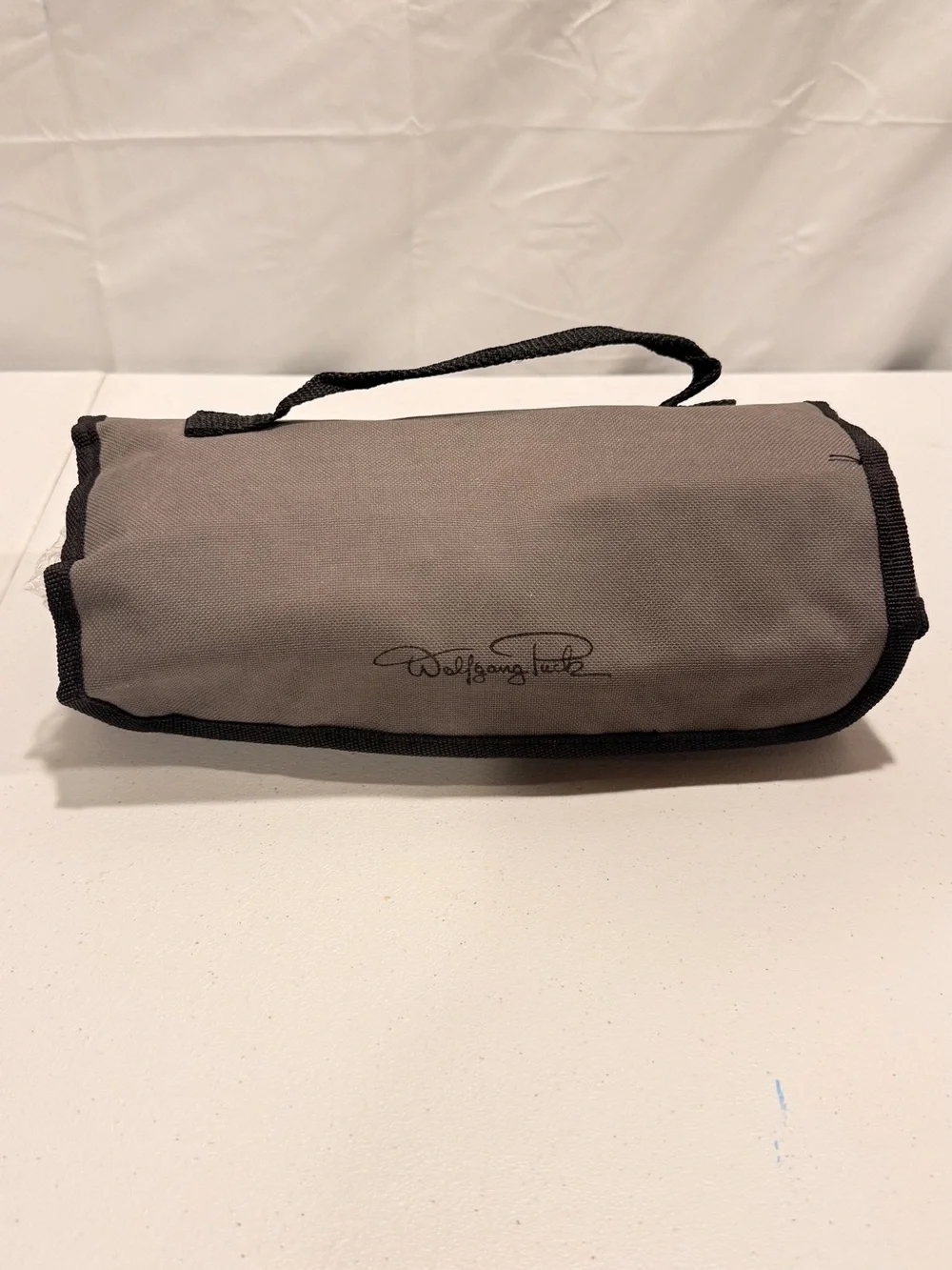 Wolfgang Puck 12 pc Bistro Kitchen Prep Set Gray Black Roll Up Case Chef Grade